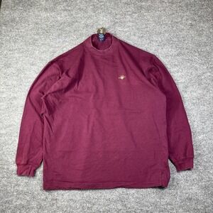 Gant Shirt Mens XL Red Cotton Logo Crew Neck Long Sleeve Relaxed Fit Side Slit